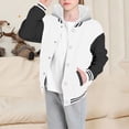 thumbnail image 2 of WEIYLL Boy's Tops Child Autumn Spring Long Sleeved Color Block Baseball Hooded White Coats for 5-6 Years, 2 of 6
