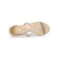 thumbnail image 4 of BLISSFUL STEP Women's Rhinestone Ankle Strap Stiletto High Heels Sandals Beige 11, 4 of 7