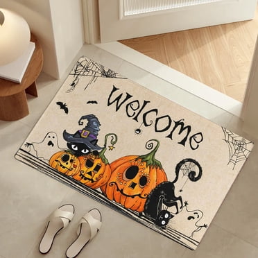 RKSTN Décorations Halloween Tapis de Sol d'Halloween Tapis de Sol Décoratif d'Horreur Tapis de Porte d'Entrée Tapis de Sol de Salle de Bain Tapis de Sol Anti-Taches Décor d'Halloween