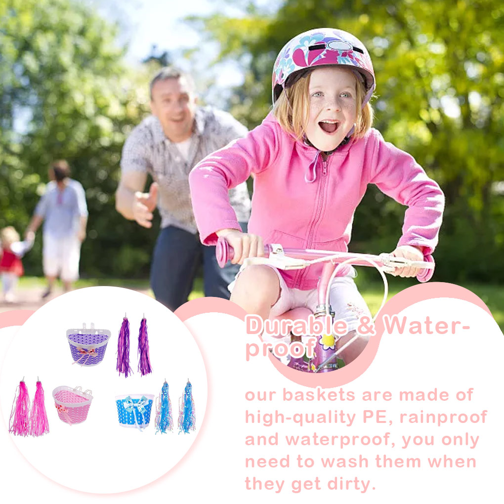 pitrice Panier avant pour Guidon Sac de Vélo Fournitures Exquis avec Bandes Installation Pratique Montage Simple Accessoires Améliorés Détachable Violet