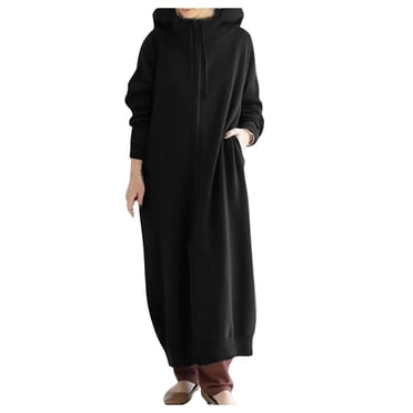 Timegard Zip up Hoodies for Women Plus Size Long Sweatshirts Casual Loose Warm Jackets Fall Winter