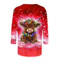 thumbnail image 4 of Staron Liquidation Hauts pour Femmes Manches 3/4 T-Shirts Animaux de Dessin Animé Chic Décontracté Col Rond T-Shirts Basiques Hauts T-Shirts Amples Blouses, 4 of 5