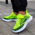 thumbnail image 4 of B91xZ Chaussures Garçons Filles Lacets Chaussures de Course Athlétiques, Vert 4, 4 of 5