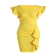 thumbnail image 4 of MesaSe Femmes d'Été Près du Cou Manches Robe V Swing Robe avec Poches Couleur Unie une Seule Pièce, 4 of 9
