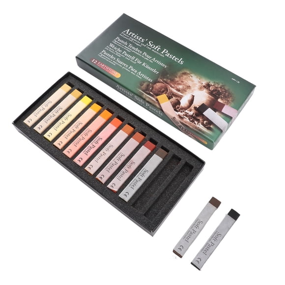 12 Pieces Square Soft Pastels Soft Pastel Set Square Chalk Painting Graffiti Sketching Pigment Pastel Set for Kids, Beginners, Students, Experienced Artists