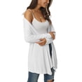 thumbnail image 4 of INSPIRE CHIC Women's Spring Fall Draped Open Front Casual Long Sleeve Lightweight Cardigan XL White, 4 of 6