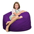 thumbnail image 1 of Ultimate Sack Fauteuil Poire 3 Pi Rempli de Mousse, Housse en Suède Lavable, Violet, 1 of 8