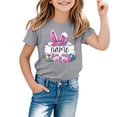 thumbnail image 1 of MIASHUI T-Shirts Graphiques de Pâques pour Garçons Manches Courtes Décontractées Douces Hauts Colorés pour Enfants Gris, 6-7 Ans, 1 of 4