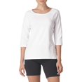 thumbnail image 1 of Hanes T-Shirt Raglan en Coton Extensible pour Femmes, TG, Blanc, 1 of 3