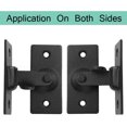 thumbnail image 3 of ORUYROP 90 Degree Locking Privacy Lock Sliding barn Door Latch Right Angle Door Clasp cam Lock (2 Small Black), 3 of 4