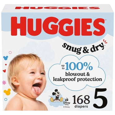 Huggies Snug & Dry Baby Diapers, Size 3 (16-26 lbs), 168 Count