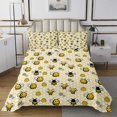 thumbnail image 1 of Erosebridal Kawaii Bee Coverlet Set Twin, Honeycomb Geometric Bedding Set, Groovy Floral Decor, 2-Piece, 1 of 5