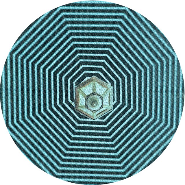 Ahgly Company Tapis de Zone Rond d'Intérieur Lavable à la Machine, Transitionnel, Bleu à Losanges Bleus, 3 Pieds Rond