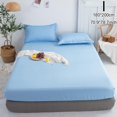 thumbnail image 1 of Fitted Sheet Solid Color Bed Sheets Single Double Queen Cover Bed Size C7T9, 1 of 9
