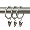 thumbnail image 1 of Central Design 1927-15 1.375 in. Curtain Rings with Clips, Satin Nickel - Set of 10, 1 of 1