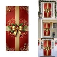 thumbnail image 1 of BotaniNest Rideau de Porte Rouge et Or Élégant pour Vacances Intérieur et Extérieur Fête d'Hiver Joyeux Porte Suspendue, 1 of 6