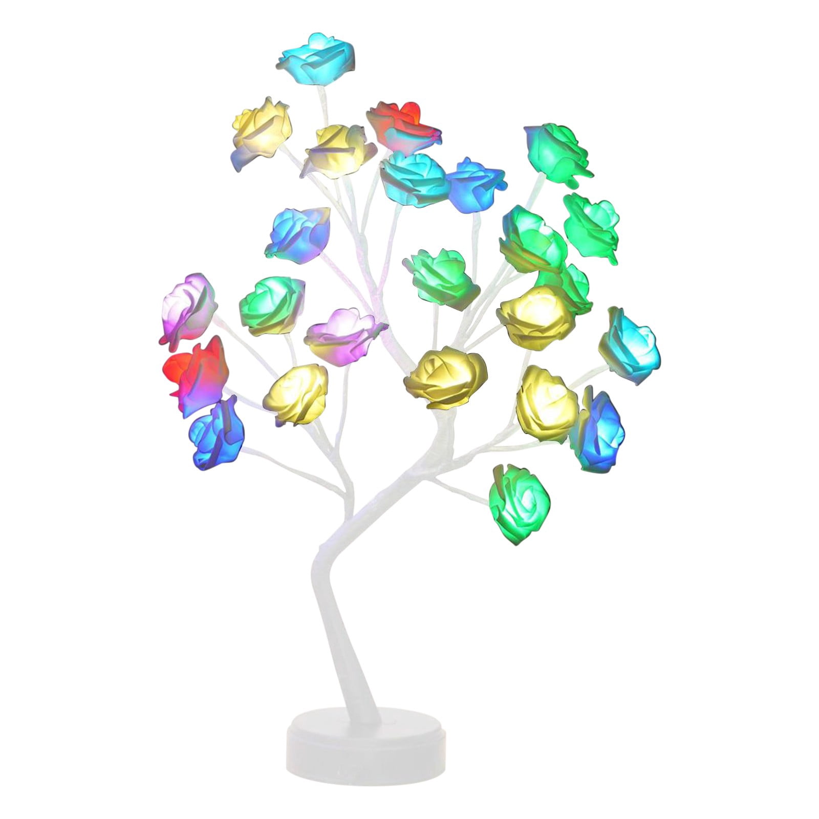 Desk Lamps for Home Office Rose Table Tree Lamp 24Led Desktop Bonsai Lighting Tree Battery Powered Usb Plug Powered Tree Lamp Rose Table Tree Lamp Suitable for Family Gatherings Led Desk Lamp