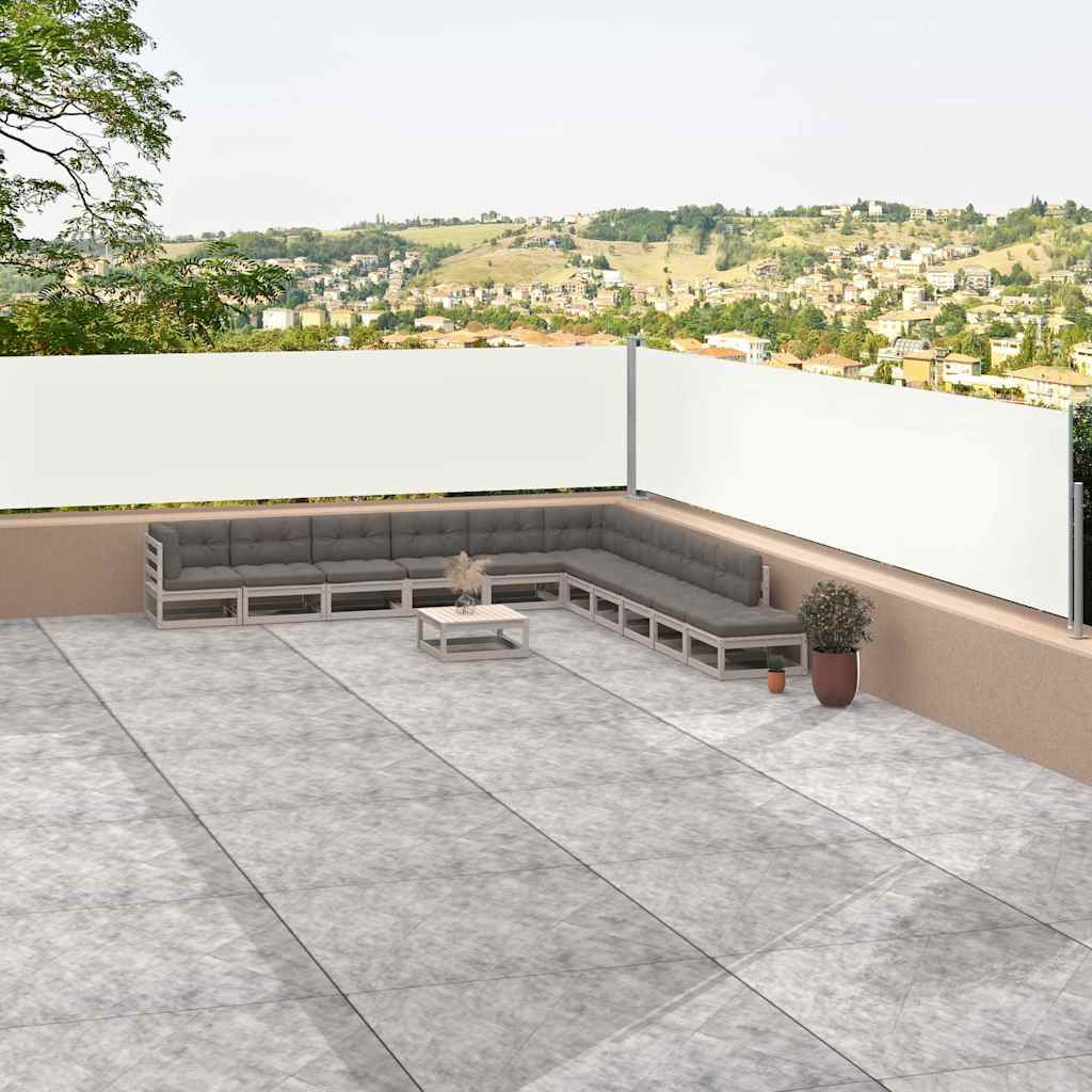 vidaXL Auvent Latéral Rétractable Crème 117x1200 cm
