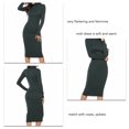 thumbnail image 4 of Turtleneck Knit Sweater Stretch Dress Winter Turtleneck Knit Sweater Dress Women Turtleneck Ribbed Long Sleeve Knit Sweater Dress Basic Solid Color Elastic Slim Fitting Soft Warm, 4 of 6