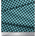 thumbnail image 3 of Soimoi Blue polyester Crepe Fabric Diagonal Check Fabric Prints By Yard 42 Inch Wide, 3 of 5