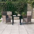 thumbnail image 1 of vidaXL 3 Piece Garden Dining Set with Cushions Grey, 1 of 5