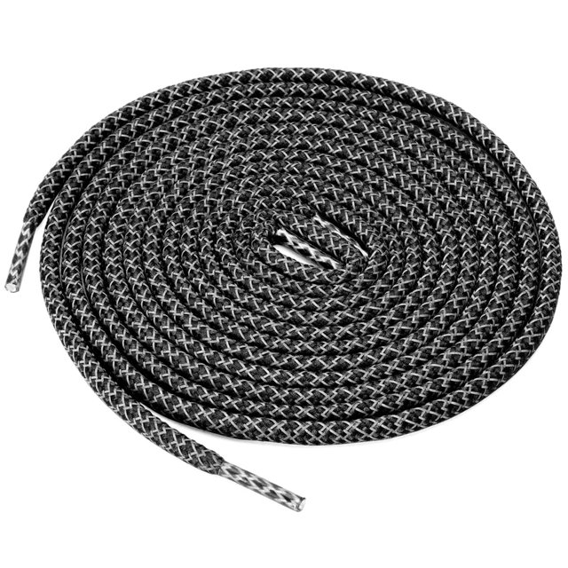INSPIRE CHIC 2 Paires Lacets Ronds Élastiques Réfléchissants Unisexes pour Espadrilles Noir 120 cm/47.2 Pouces