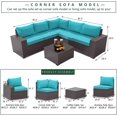 thumbnail image 5 of Kullavik Patio All Weather woven 6-Piece Metal Sectional Sets with Cushions,Blue, 5 of 5