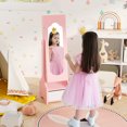thumbnail image 2 of Costway Kids Vanity Set Princess Makeup Dressing Table & Chair Set with Jewelry Armoire Pink, 2 of 9