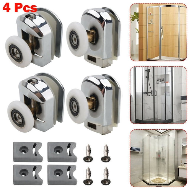 Luckyn 4 Pièces en Alliage de Zinc Rouleaux de Porte de Douche Simples Roues de Coureurs 25mm Roue Outil à la Maison