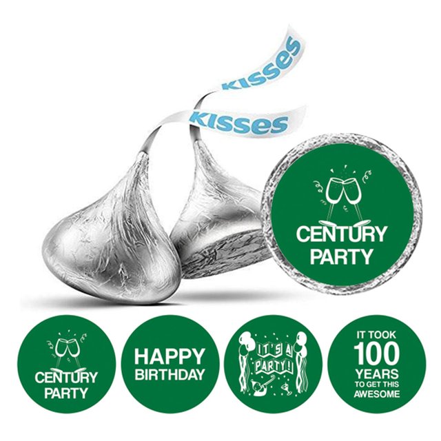 Darling Souvenir Its Took 100 Years Birthday Theme Stickers Candy Labels DIY 190 Pcs-Green