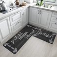 thumbnail image 4 of MeyJey Kitchen Rug Set of 2, Anti Fatigue Kitchen Mat 2 Pieces, Non Skid Waterproof Cushioned Floor Mat and Runner Rug, 17"x28"x0.5"+17"x59"x0.5", Black, 4 of 6