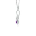 thumbnail image 2 of Angara Collier en Améthyste Naturelle - Pendentif Solitaire en Améthyste Ronde Nœud Infini en Platine pour Femmes, 2 of 8