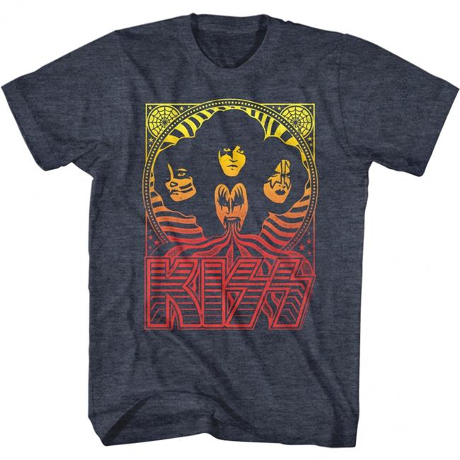 Kiss 822433-xlarge Kiss Poster Logo T-Shirt, Extra Large
