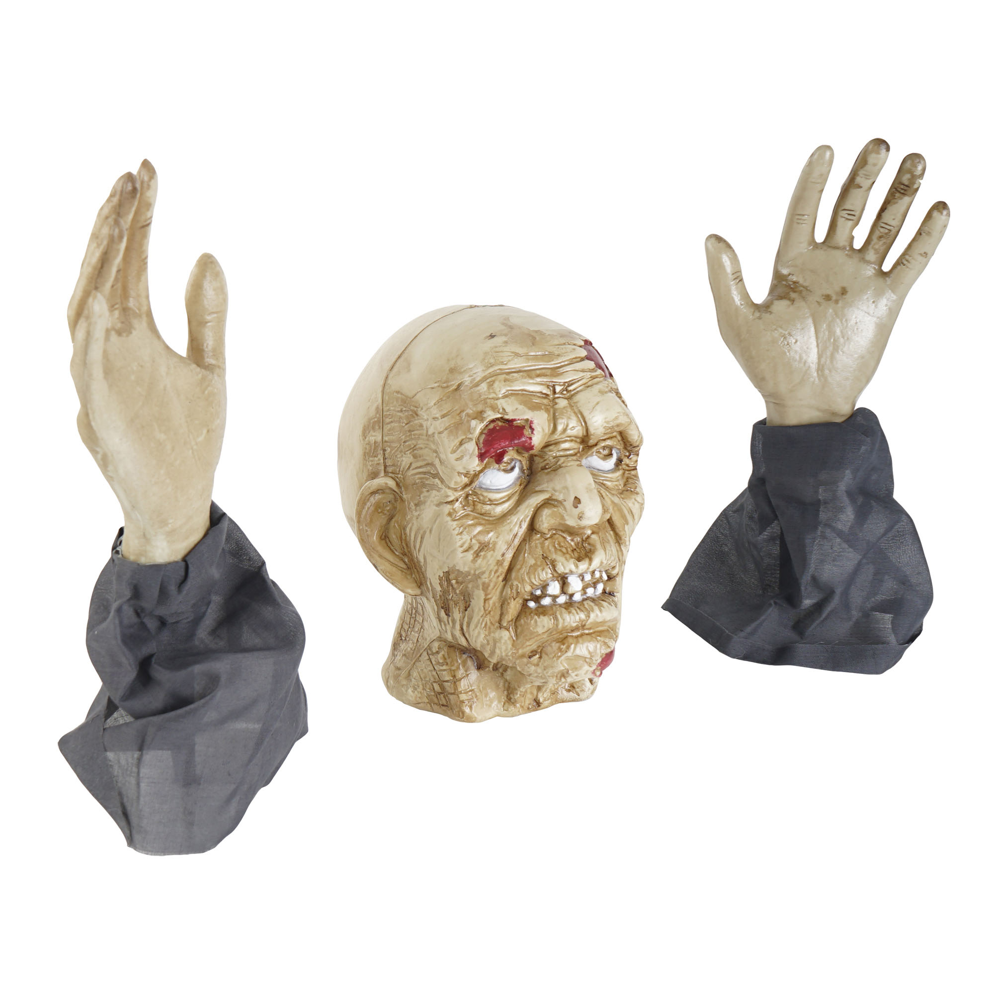 Casse-citrouille zombie gris Way-To-Cel PL pour décorations de cimetière, accessoires de fête, taille unique