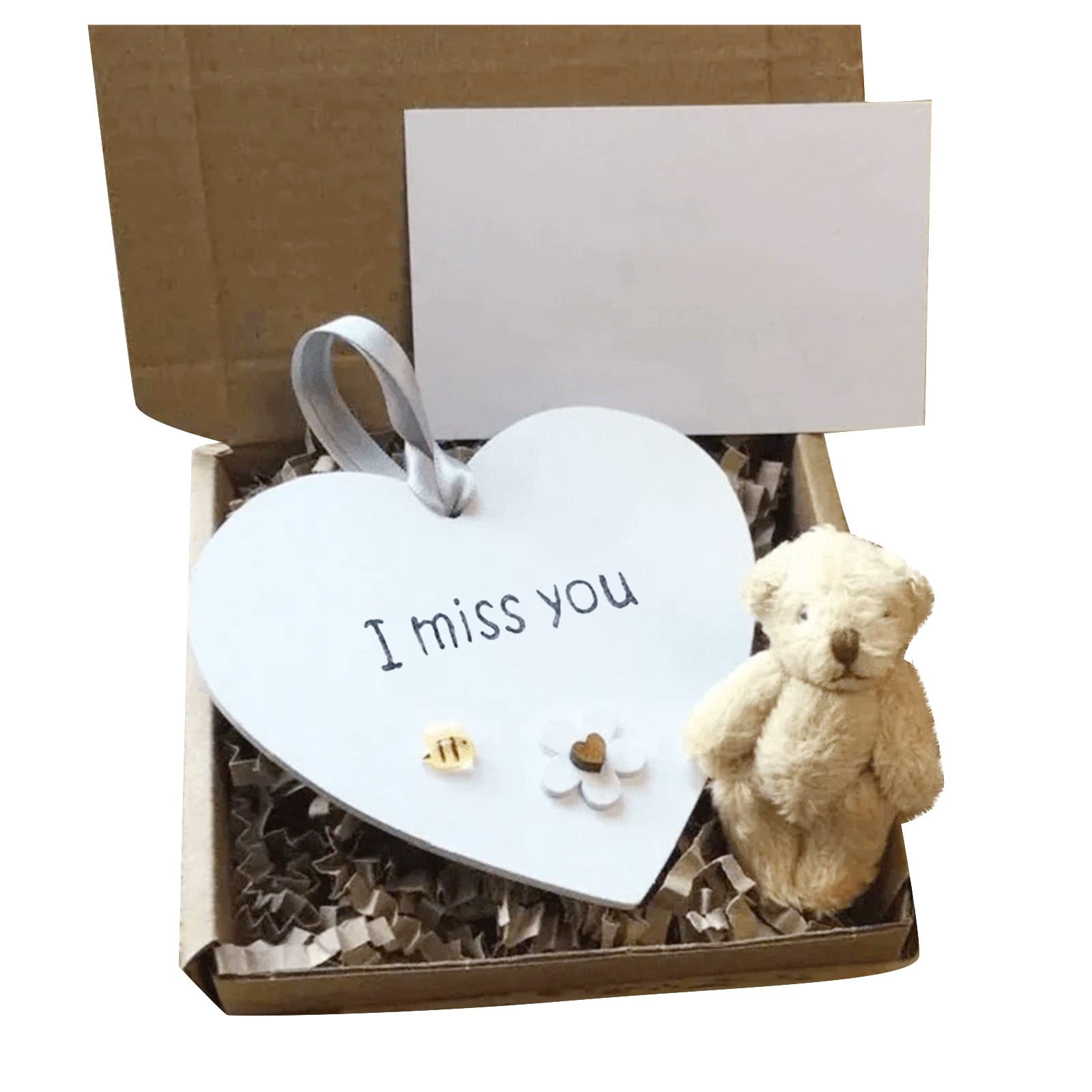 Big Teddy Bear Wooden Heart-Shaped Pocket Teddy Bear Hug Gift Mini Teddy Bear