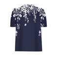 thumbnail image 4 of Pisexur Hauts pour Femmes, Hauts de Sortie pour Femmes & T-Shirt à Manches Courtes Col Rond Imprimé, Haut Ample, Hauts de Printemps pour Femmes Marine, TG, 4 of 5