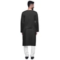 thumbnail image 3 of Atasi Kurta Long Asymétrique Indien pour Homme, Kurta Uni à Col Rond, Tenue de Fête, 3 of 5