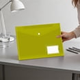 thumbnail image 4 of Birdeem Clear Plastic Document Folder 20 Pack, A4 File Folders with Snap Button and Label Pocket, Waterproof Transparent Envelopes for Office, School, and Home Filing Organization, 4 of 9