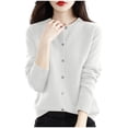 thumbnail image 4 of Yuyuzo Cardigans for Women Button down Classic Solid Long Sleeve Round Neck Knitted Cardigan Sweaters, 4 of 4