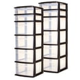 thumbnail image 1 of Homz Plastic 6 Clear Drawer Home Storage Container Tower, Black (2 Pack), 1 of 7