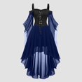 thumbnail image 2 of Robes Style Gothique pour Femmes Grande Taille Robe Midi Élégante avec Manches Évasées en Chiffon Tenue de Soirée Ourlet Irrégulier, 2 of 5