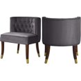 thumbnail image 1 of Meridian Furniture Perry Collection Modern Velvet Upholstered Dining Chair, Grey (Set of 2), 1 of 2