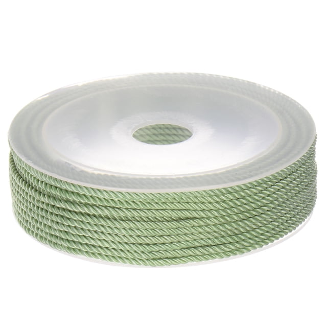Unique Bargains Twisted Nylon Twine Thread Beading Cord 2mm 13M/43 Feet Extra Strong Braided Nylon String, Turquoise Green