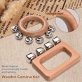 thumbnail image 1 of Musical 2 Pack Hand Jingle Bells Wooden Shaker Jingle Bells Musical Percussion Instrument Bells for Xmas Holiday Wedding Birthday Party Favors Handheld Bells Round 6 Bells Square 4, 1 of 7