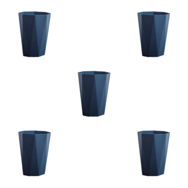 ZheElen PP Office And Home Waste Bin - 6L Capacity Easy Access Kitchen Large Capacity Kitchen Bedroom Dark Blue L 5Set