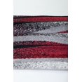 thumbnail image 4 of Waves Pattern Abstract Area Rug Carpet in Ivory Red Grey, 3x10 (2'7" x 9'10", 80cm x 300cm), 4 of 5