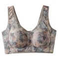 thumbnail image 1 of Kcodviy Women's Thin Underwired Mesh Bras Printed Vest Style Unbuttoned Sports Bras for Comfortable Beautiful Back Bra, 1 of 4