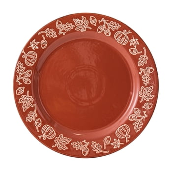 Way to Celebrate Harvest Collection Orange Ceramic Dinner Plate, 11.3 inch, 1 Piece