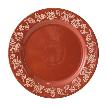 Way to Celebrate Harvest Collection Orange Ceramic Dinner Plate, 11.3 inch, 1 Piece