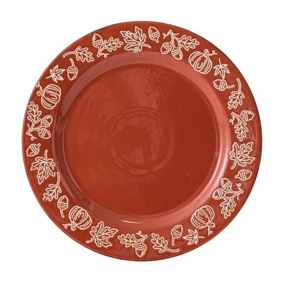 Way to Celebrate Harvest Collection Orange Ceramic Dinner Plate, 11.3 inch, 1 Piece